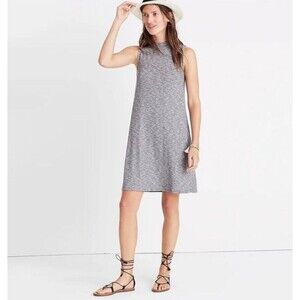 MADEWELL Tank Dress Womens XXS Gray Mock Neck Sleeveless Stretch